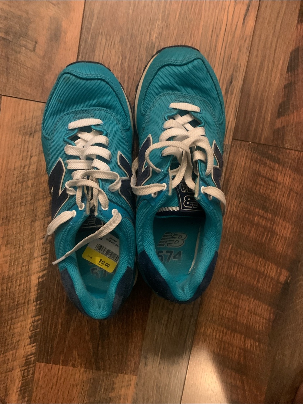 New Balance Kids Teal and Navy Lace-Up Sneakers